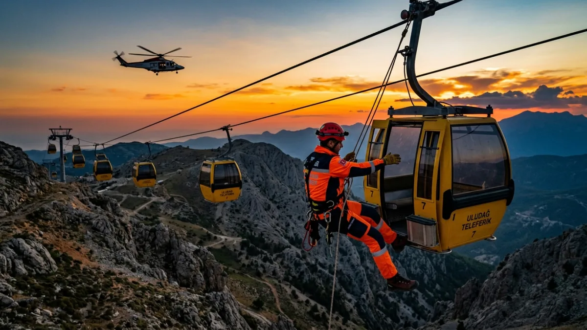 Tünektepe Teleferiğinde Bayramın Son Günü Havada Asılı Kalınan 22,5 Saat