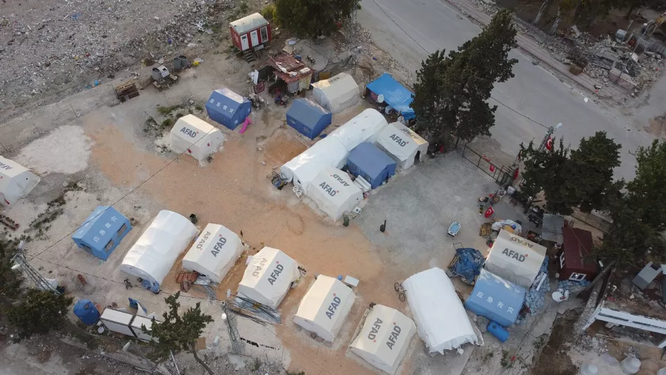 Depremden sonra Antakya'nın havadan görünümü
