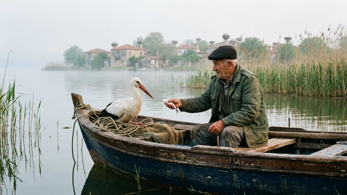 Balıkçı Adem Amca ile Yaren Leyleğin Her Bahar Aynı Kayıkta On Beş Yılı