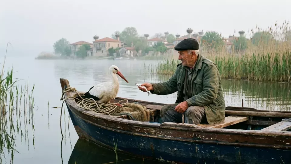 Balıkçı Adem Amca ile Yaren Leyleğin Her Bahar Aynı Kayıkta On Beş Yılı